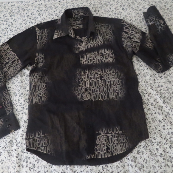 rare guide london button up print shirt ombre color M - Picture 1 of 7